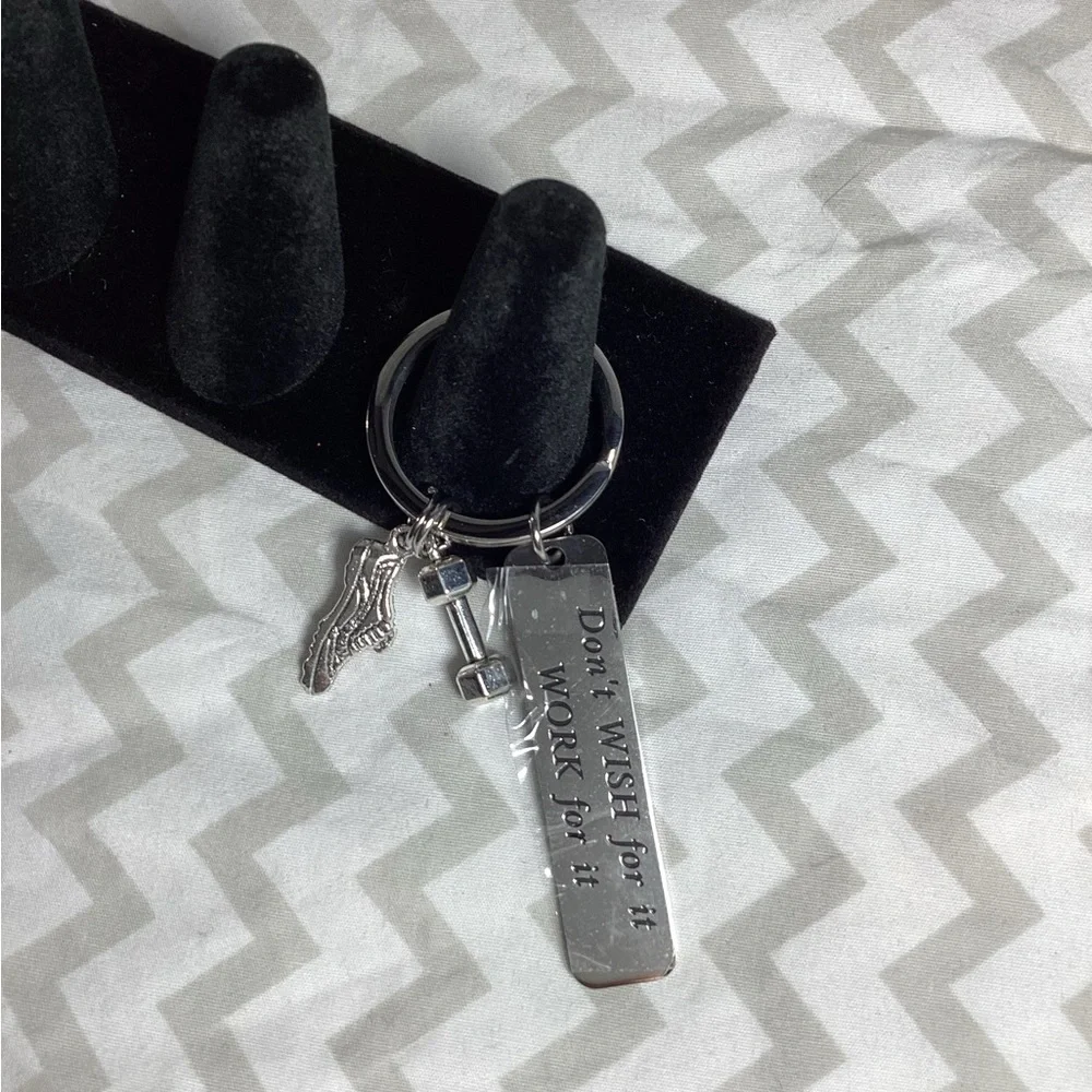 Don’t Wish for it Work for it Fitness Keychain